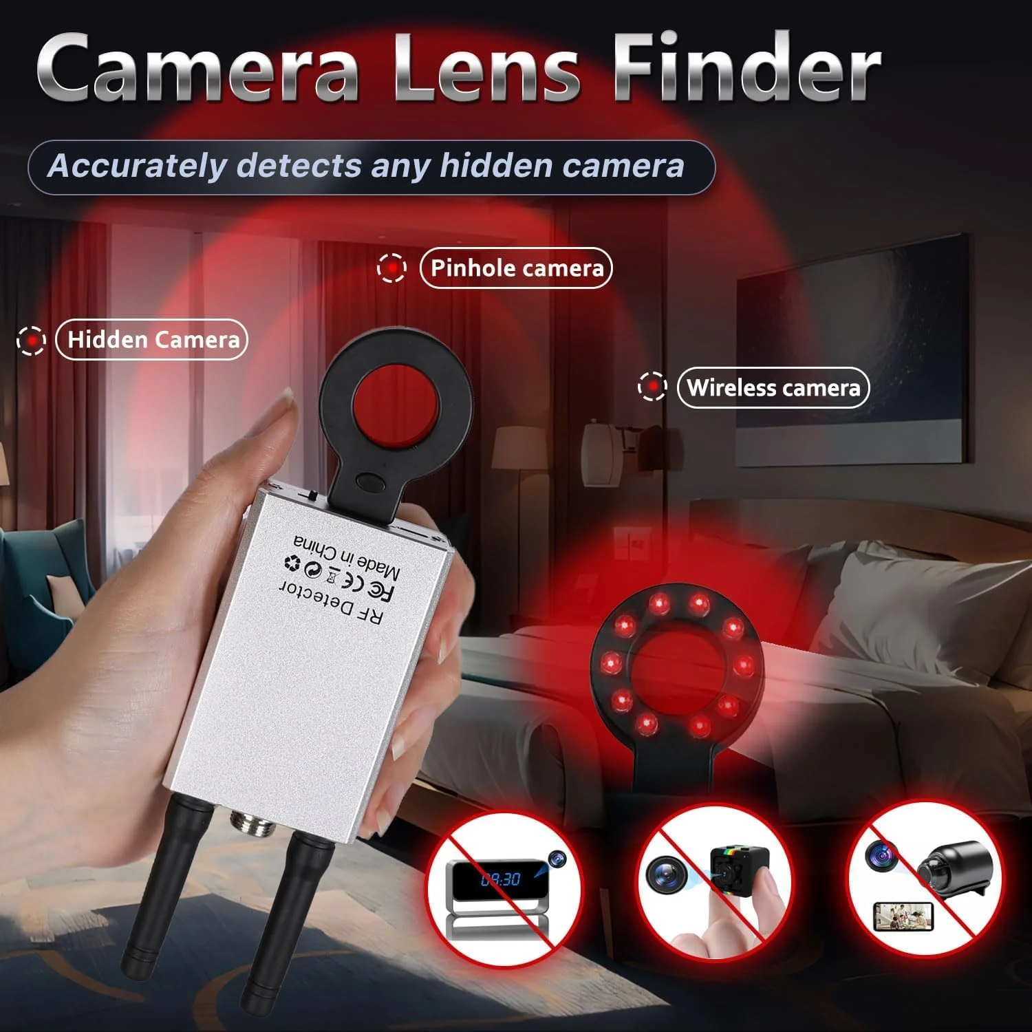 دستگاه ردیاب دوربین مخفی Azonee، ردیاب دوربین ضد جاسوسی، ردیاب GPS، ردیاب RF، ردیاب دوربین برای هتل، ضد ردیابی و ضد شنود، حساسیت 10 سطح دستگاه ردیاب دوربین مخفی Azonee، ردیاب دوربین ضد جاسوسی، ردیاب GPS، ردیاب RF، ردیاب دوربین برای هتل، ضد ردیابی و ضد شنود، حساسیت 10 سطح