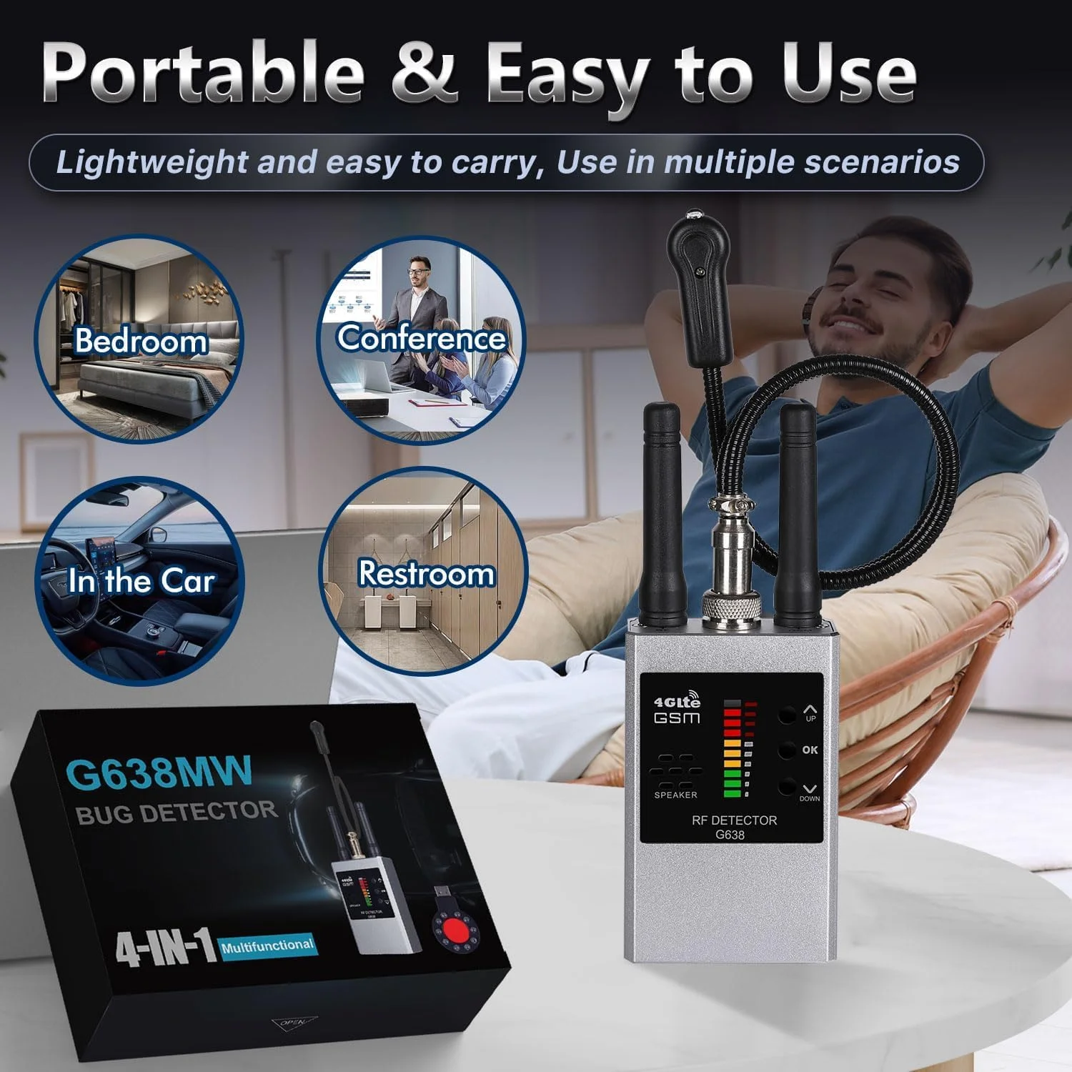 دستگاه ردیاب دوربین مخفی Azonee، ردیاب دوربین ضد جاسوسی، ردیاب GPS، ردیاب RF، ردیاب دوربین برای هتل، ضد ردیابی و ضد شنود، حساسیت 10 سطح دستگاه ردیاب دوربین مخفی Azonee، ردیاب دوربین ضد جاسوسی، ردیاب GPS، ردیاب RF، ردیاب دوربین برای هتل، ضد ردیابی و ضد شنود، حساسیت 10 سطح