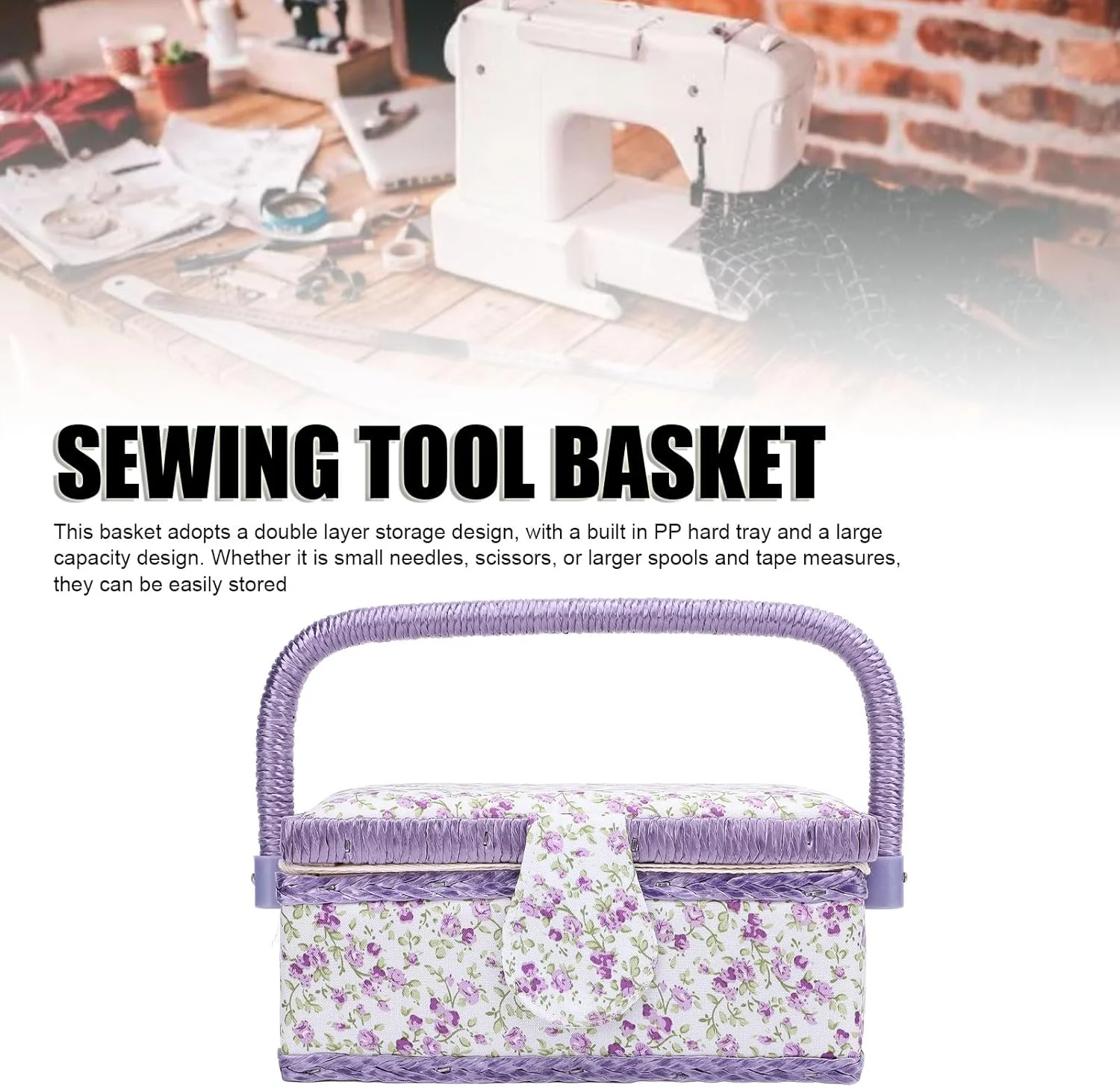 سبد خیاطی، سازمان دهنده سبد خیاطی دو لایه با پد سوزن داخلی، جیب داخلی، جعبه نگهداری کیت خیاطی با سینی قابل جابجایی، سازمان دهنده جعبه خیاطی برای لوازم خیاطی سبد خیاطی، سازمان دهنده سبد خیاطی دو لایه با پد سوزن داخلی، جیب داخلی، جعبه نگهداری کیت خیاطی با سینی قابل جابجایی، سازمان دهنده جعبه خیاطی برای لوازم خیاطی