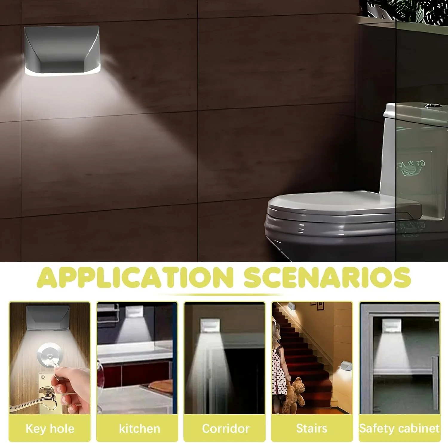 چراغ سوراخ کلید حسگر حرکتی PIR بی سیم Azonee با 4 لامپ LED، چراغ کلید تشخیص خودکار برای درب، راهرو، راه پله و استفاده در داخل/خارج از منزل - چراغ شب چسبی کم مصرف (1 عدد) چراغ سوراخ کلید حسگر حرکتی PIR بی سیم Azonee با 4 لامپ LED، چراغ کلید تشخیص خودکار برای درب، راهرو، راه پله و استفاده در داخل/خارج از منزل - چراغ شب چسبی کم مصرف (1 عدد)