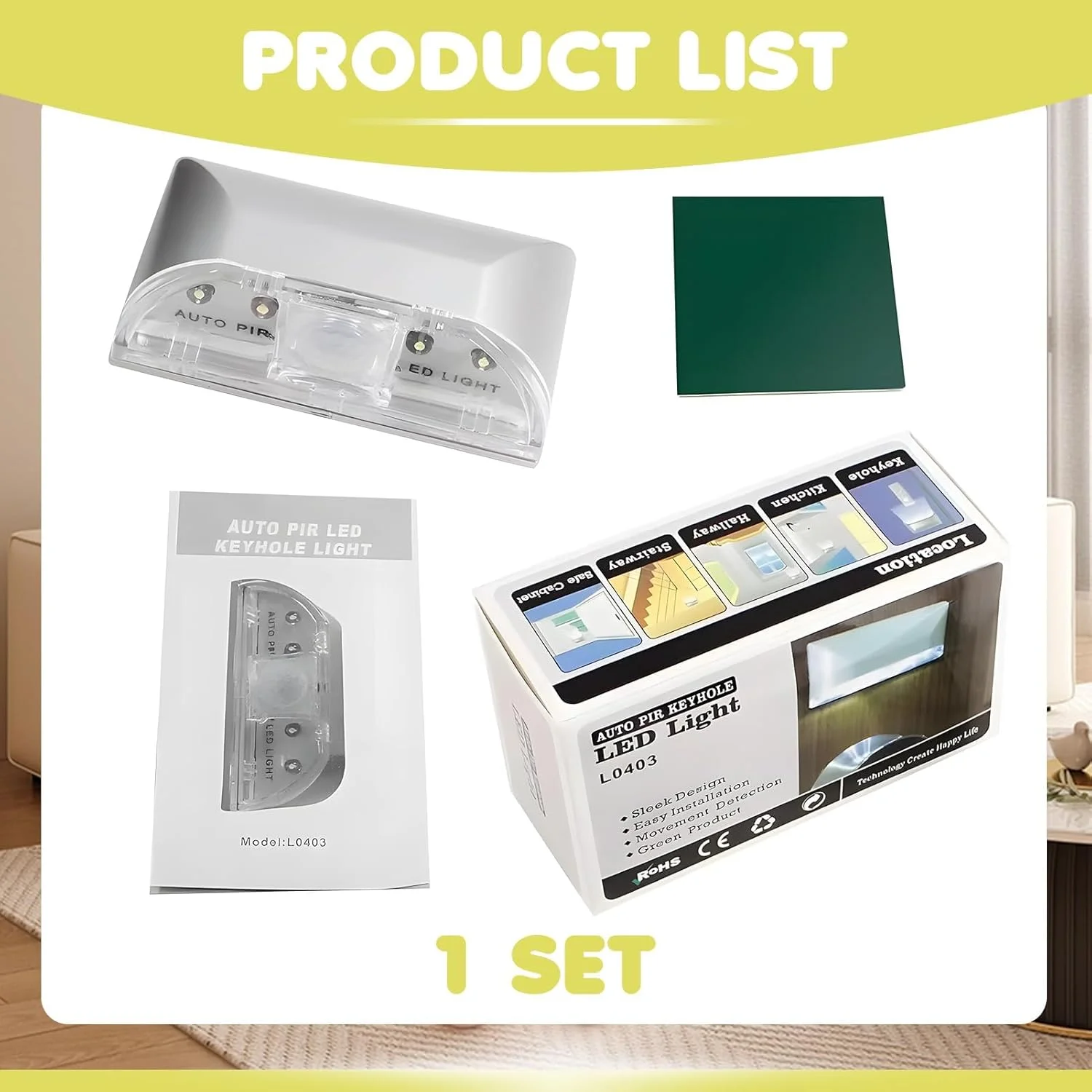 چراغ سوراخ کلید حسگر حرکتی PIR بی سیم Azonee با 4 لامپ LED، چراغ کلید تشخیص خودکار برای درب، راهرو، راه پله و استفاده در داخل/خارج از منزل - چراغ شب چسبی کم مصرف (1 عدد) چراغ سوراخ کلید حسگر حرکتی PIR بی سیم Azonee با 4 لامپ LED، چراغ کلید تشخیص خودکار برای درب، راهرو، راه پله و استفاده در داخل/خارج از منزل - چراغ شب چسبی کم مصرف (1 عدد)