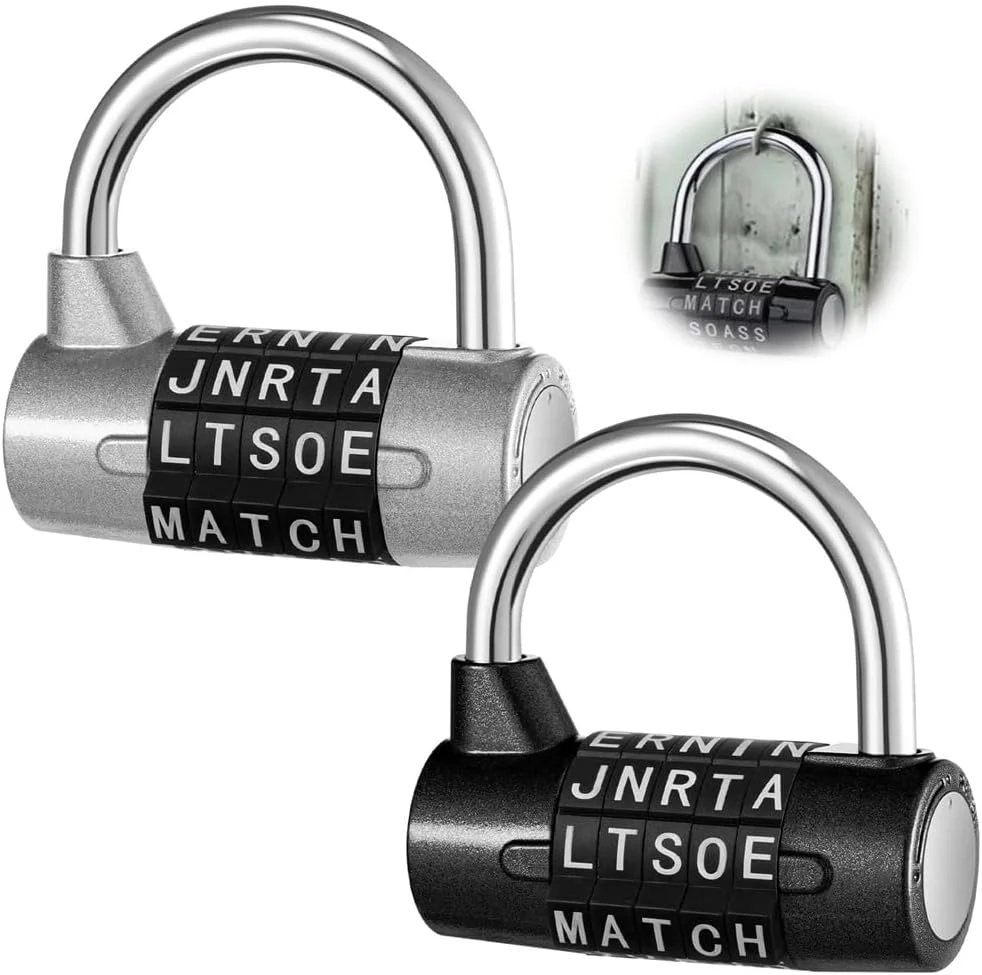 قفل ترکیبی 5 رقمی Azonee، قفل فلزی سنگین، قفل ایمنی بدون کلید قابل تنظیم مجدد برای کمدهای باشگاه مدرسه، جعبه ابزار، کابینت قفل دار، 2 عدد، نقره ای و مشکی قفل ترکیبی 5 رقمی Azonee، قفل فلزی سنگین، قفل ایمنی بدون کلید قابل تنظیم مجدد برای کمدهای باشگاه مدرسه، جعبه ابزار، کابینت قفل دار، 2 عدد، نقره ای و مشکی