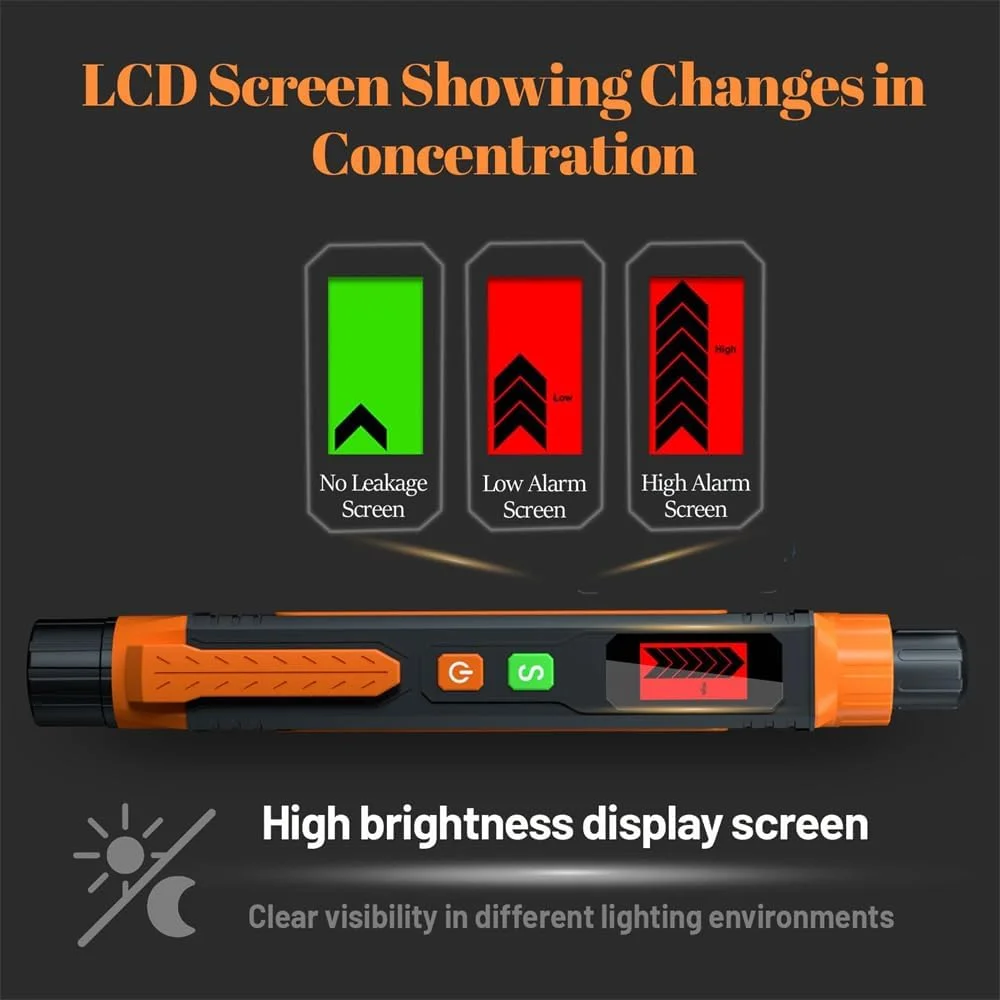 آشکارساز گاز طبیعی Azonee، ردیاب قابل حمل نشت گازهای قابل احتراق با آلارم صوتی و LCD برای ایمنی خانه، شامل 2 باتری آشکارساز گاز طبیعی Azonee، ردیاب قابل حمل نشت گازهای قابل احتراق با آلارم صوتی و LCD برای ایمنی خانه، شامل 2 باتری