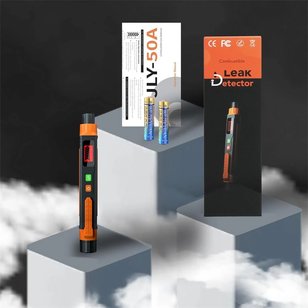 آشکارساز گاز طبیعی Azonee، ردیاب قابل حمل نشت گازهای قابل احتراق با آلارم صوتی و LCD برای ایمنی خانه، شامل 2 باتری آشکارساز گاز طبیعی Azonee، ردیاب قابل حمل نشت گازهای قابل احتراق با آلارم صوتی و LCD برای ایمنی خانه، شامل 2 باتری