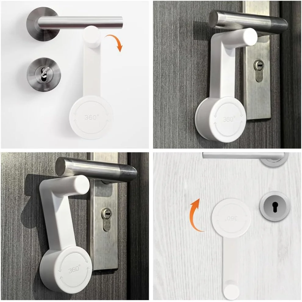 قفل دستگیره درب، قفل ایمنی درب Azonee، دو عددی، بدون نیاز به سوراخکاری، ضد کودک و حیوانات خانگی، نصب آسان، قفل درب اتاق خواب سفید، مسدود کننده درب برای ایمنی قفل دستگیره درب، قفل ایمنی درب Azonee، دو عددی، بدون نیاز به سوراخکاری، ضد کودک و حیوانات خانگی، نصب آسان، قفل درب اتاق خواب سفید، مسدود کننده درب برای ایمنی