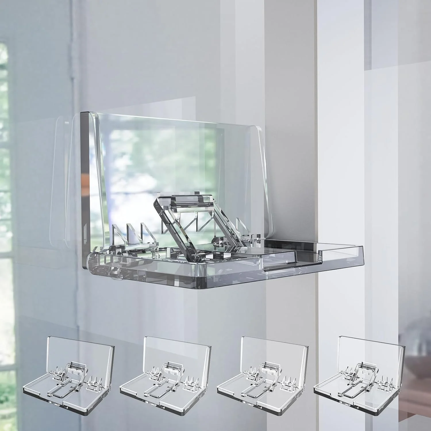 قفل درب کشویی Azonee – قفل ایمنی کودک ارتقا یافته برای درها و پنجره های شیشه ای کشویی، چسب قوی بدون نیاز به سوراخ کاری، قفل امنیتی برای پاسیو، کمد و کابینت، ایمن برای حیوانات خانگی و نوزاد، نصب آسان (بسته 4 عددی)