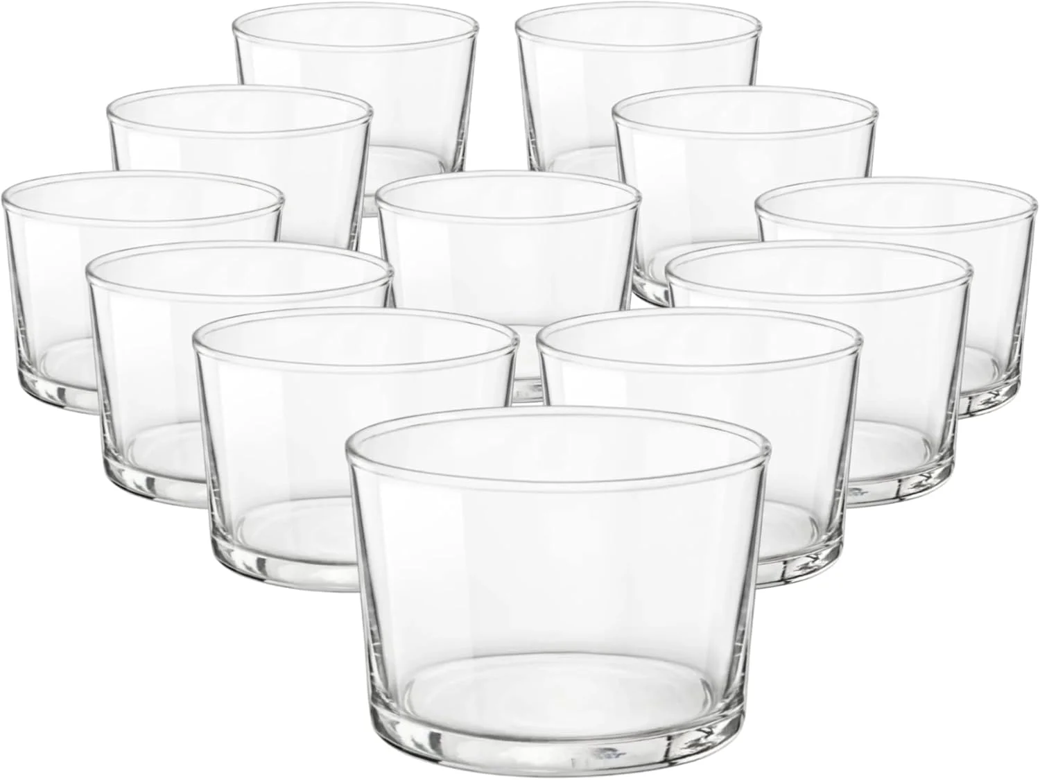 Bormioli Rocco Essential Decor ظروف شیشه ای - ست 12 تایی لیوان های کوچک 7.5 اونسی برای نوشیدن آب، نوشیدنی ها، کوکتل ها و جا شمعی - لیوان های شیشه ای شفاف 7.5 اونسی