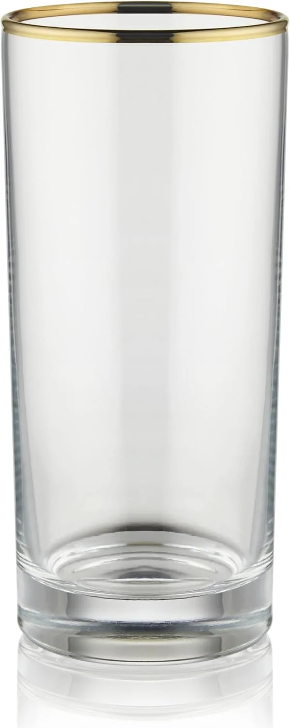 بلک استون ست 3 تایی لیوان بلند شیشه ای مدل Double Old Fashioned Rocks با حجم 380 میلی لیتر، ساخت ترکیه (حاشیه طلایی)