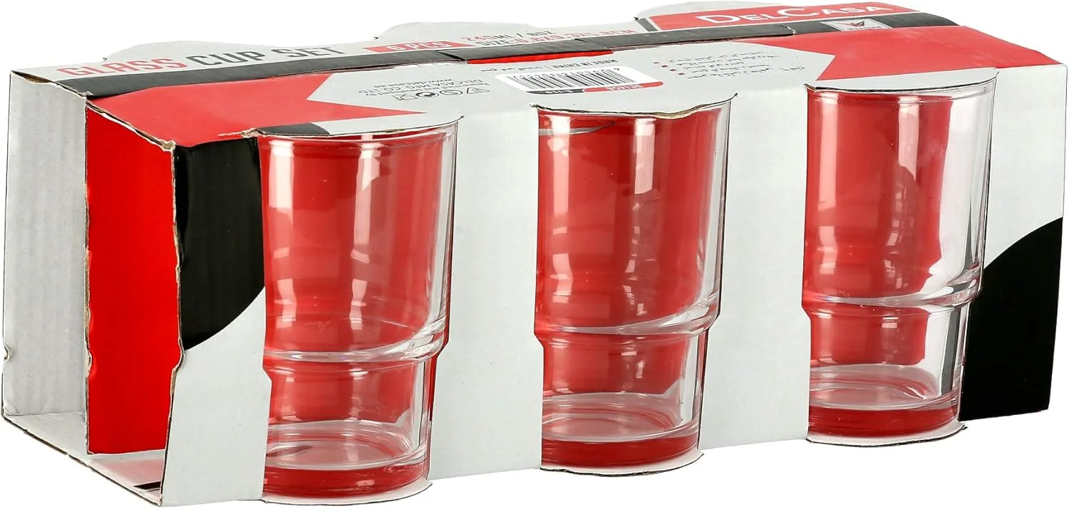 ست لیوان شیشه ای 6 عددی دلکاسا، لیوان شیشه ای 240 میلی لیتری، شفاف، طراحی مدرن، قابل شستشو در ماشین ظرفشویی و استفاده در مایکروویو ست لیوان شیشه ای 6 عددی دلکاسا، لیوان شیشه ای 240 میلی لیتری، شفاف، طراحی مدرن، قابل شستشو در ماشین ظرفشویی و استفاده در مایکروویو