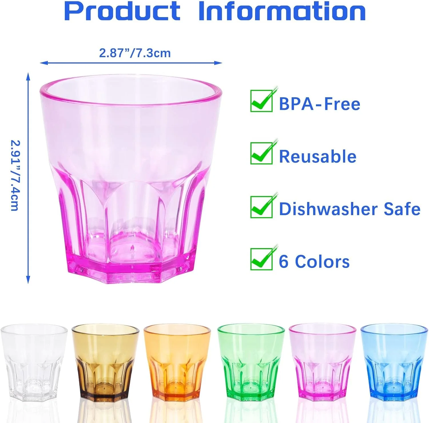 ست 6 عددی لیوان نوشیدنی اکریلیک رنگی نشکن KASTWAVE، بدون BPA، لیوان های قابل استفاده مجدد برای کودکان، مهمانی ها و پیک نیک، قابل شستشو در ماشین ظرفشویی ست 6 عددی لیوان نوشیدنی اکریلیک رنگی نشکن KASTWAVE، بدون BPA، لیوان های قابل استفاده مجدد برای کودکان، مهمانی ها و پیک نیک، قابل شستشو در ماشین ظرفشویی