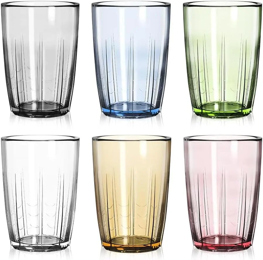 Joyzzz Unbreakable Cup, 6 Pcs 14 oz Unbreakable Acrylic Drinking Cups, Reusable Plastic Drinking Glasses, Stackable Beverage Tumbler for Juice, Lemonade, Ice Coffee, BPA-free, Dishwasher Safe Joyzzz Unbreakable Cup, 6 Pcs 14 oz Unbreakable Acrylic Drinking Cups, Reusable Plastic Drinking Glasses, Stackable Beverage Tumbler for Juice, Lemonade, Ice Coffee, BPA-free, Dishwasher Safe