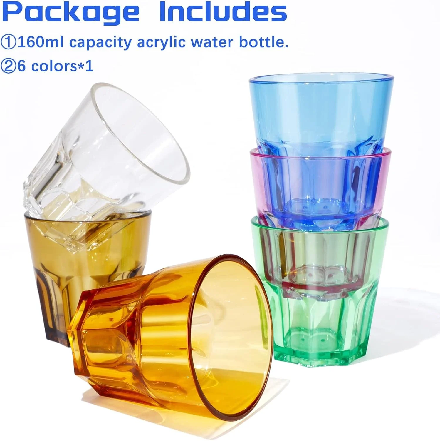 ست 6 عددی لیوان نوشیدنی اکریلیک رنگی نشکن KASTWAVE، بدون BPA، لیوان های قابل استفاده مجدد برای کودکان، مهمانی ها و پیک نیک، قابل شستشو در ماشین ظرفشویی ست 6 عددی لیوان نوشیدنی اکریلیک رنگی نشکن KASTWAVE، بدون BPA، لیوان های قابل استفاده مجدد برای کودکان، مهمانی ها و پیک نیک، قابل شستشو در ماشین ظرفشویی