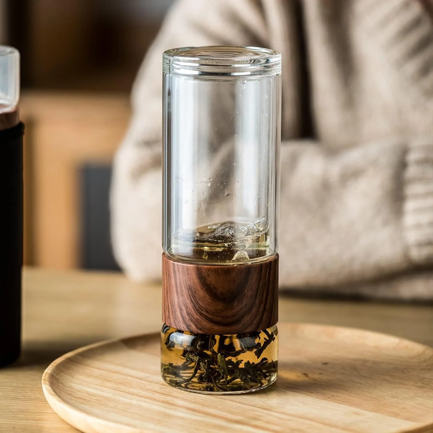 Azonee Double Glazed Tea Mug, 12.5Oz Glass Water Bottle with Tea Infuser Portable Tea Tumbler Travel Tea Mug for Tea, Coffee, Cold Water, Hot Water Azonee Double Glazed Tea Mug, 12.5Oz Glass Water Bottle with Tea Infuser Portable Tea Tumbler Travel Tea Mug for Tea, Coffee, Cold Water, Hot Water