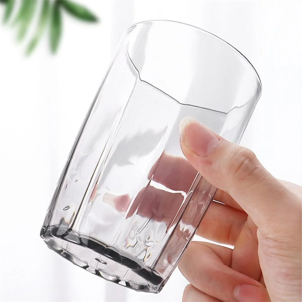 Joyzzz Unbreakable Cup, 6 Pcs 14 oz Unbreakable Acrylic Drinking Cups, Reusable Plastic Drinking Glasses, Stackable Beverage Tumbler for Juice, Lemonade, Ice Coffee, BPA-free, Dishwasher Safe