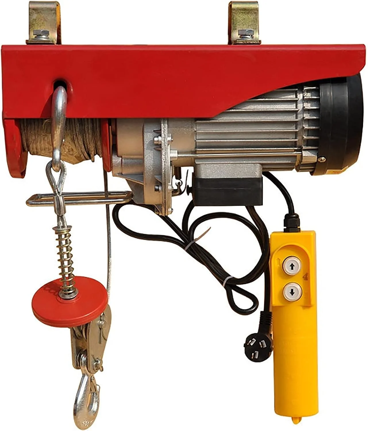 بالابر برقی مینی 220 ولت DSFSDG، وینچ بالابر برقی 200 کیلوگرمی، قرقره بالابر، قلاب بالابر سیم بکسل کارگاهی سقفی دو خطی، 12 متر