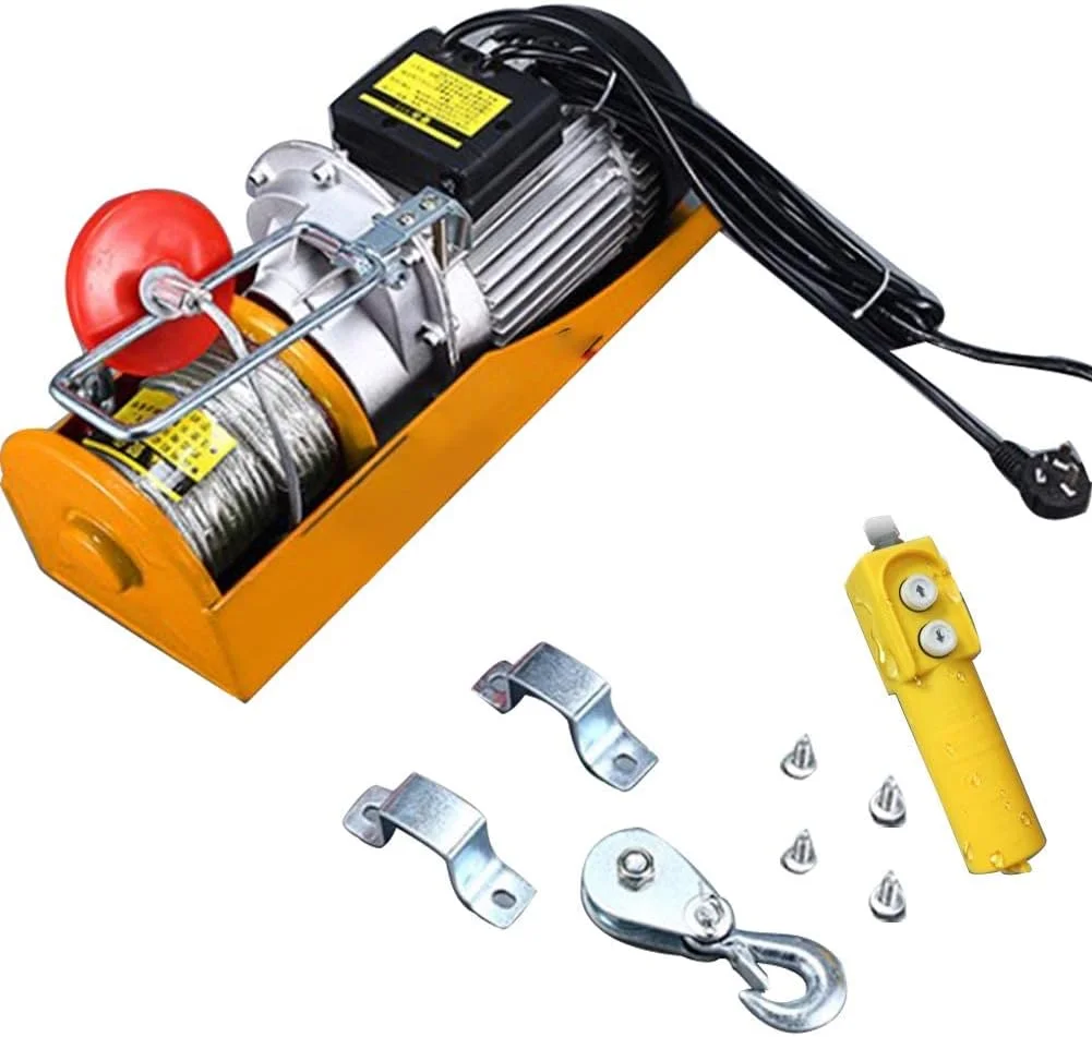 بالابر برقی DSFSDG با توان 1000/1200 وات، وینچ جرثقیل سقفی برای کارگاه، بالابر انبار 250-600 کیلوگرم، بالابر خانگی، بالابر برقی واگنی
