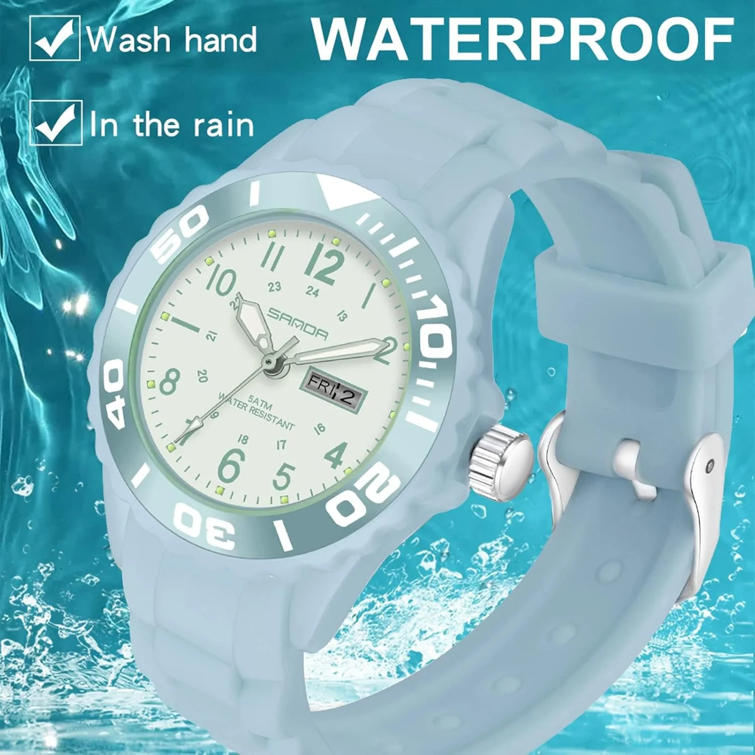 ساعت مچی زنانه آنالوگ ضد آب، ساعت ورزشی، ساعت مچی پرستاری، ساعت کوچک ساده و غیررسمی مناسب فضای باز، ساعت مچی شب تاب زنانه، ساعت سیلیکونی با عقربه ثانیه شمار و تقویم ساعت مچی زنانه آنالوگ ضد آب، ساعت ورزشی، ساعت مچی پرستاری، ساعت کوچک ساده و غیررسمی مناسب فضای باز، ساعت مچی شب تاب زنانه، ساعت سیلیکونی با عقربه ثانیه شمار و تقویم