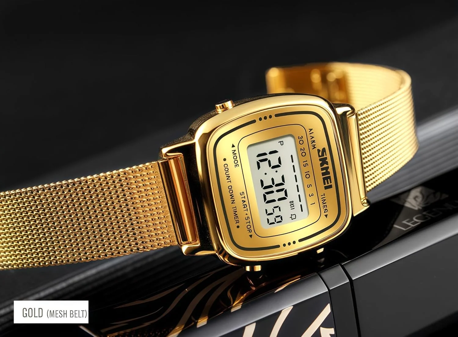 ساعت مچی کوارتز زنانه آزون – ساعت آنالوگ فوق العاده باریک و ظریف، بند استیل حصیری – ساعت مچی کوچک برای زنان و دختران (طلایی)