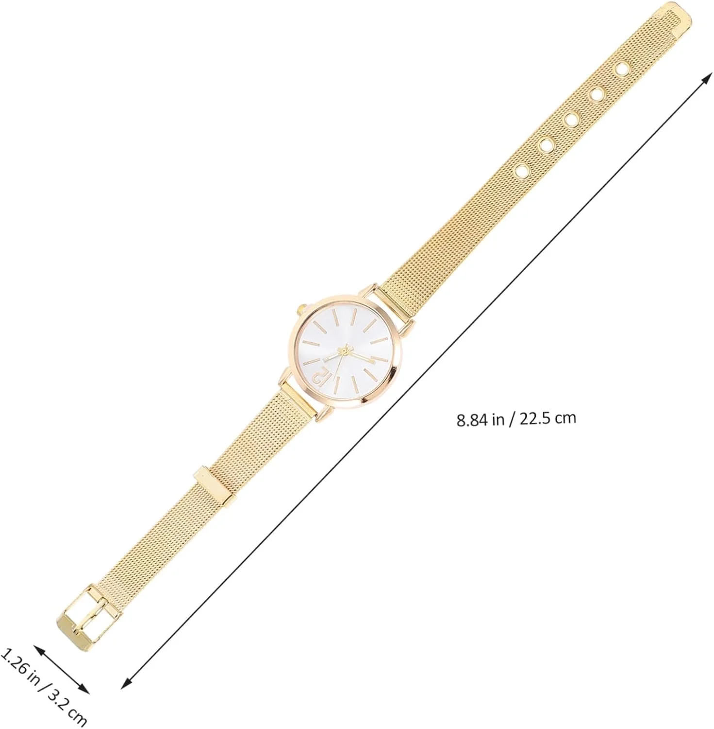 ساعت مچی زنانه آزونه با بند توری فوق العاده نازک، ساعت مچی شیک و لوکس برای بانوان، صفحه نمایش با قابلیت خواندن آسان، ساعت طلایی مینیمالیستی برای زنان، ساعت مجلسی شیک برای استفاده روزانه (طلایی)
