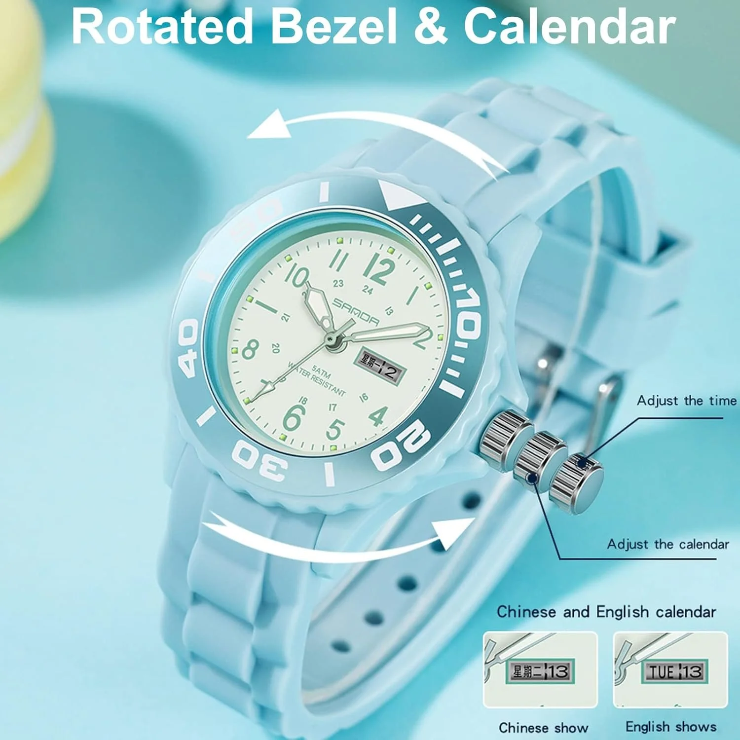 ساعت مچی زنانه آنالوگ ضد آب، ساعت ورزشی، ساعت مچی پرستاری، ساعت کوچک ساده و غیررسمی مناسب فضای باز، ساعت مچی شب تاب زنانه، ساعت سیلیکونی با عقربه ثانیه شمار و تقویم ساعت مچی زنانه آنالوگ ضد آب، ساعت ورزشی، ساعت مچی پرستاری، ساعت کوچک ساده و غیررسمی مناسب فضای باز، ساعت مچی شب تاب زنانه، ساعت سیلیکونی با عقربه ثانیه شمار و تقویم