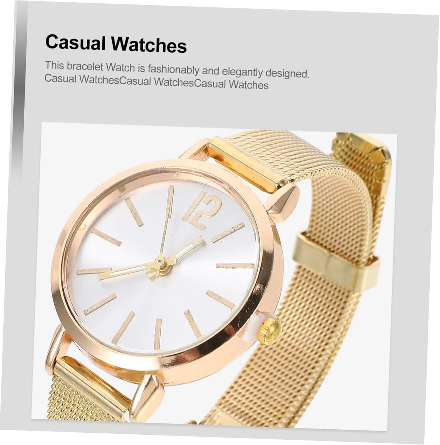 ساعت مچی زنانه آزونه با بند توری فوق العاده نازک، ساعت مچی شیک و لوکس برای بانوان، صفحه نمایش با قابلیت خواندن آسان، ساعت طلایی مینیمالیستی برای زنان، ساعت مجلسی شیک برای استفاده روزانه (طلایی)