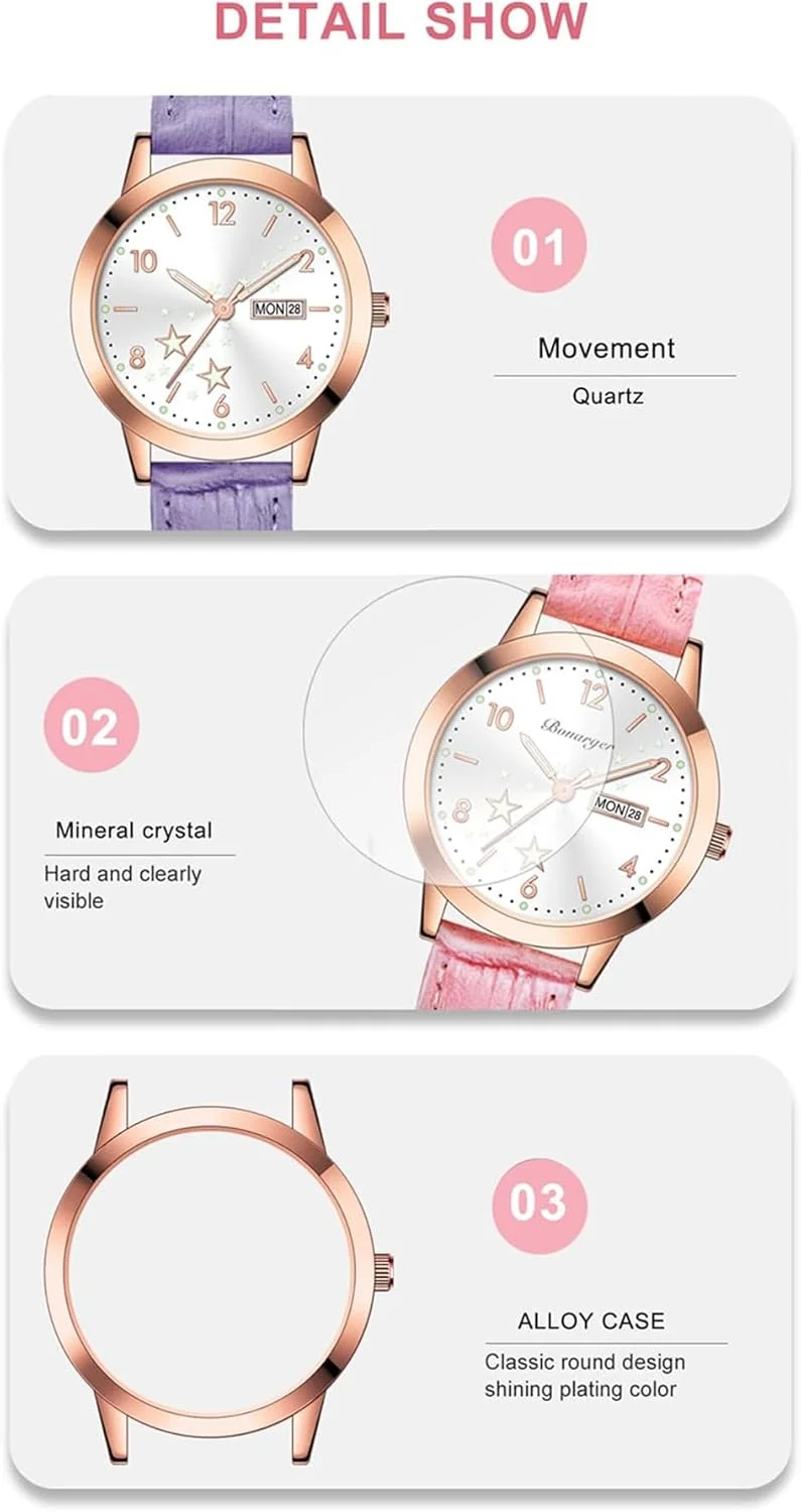 ساعت مچی زنانه آزون، بند چرمی، آنالوگ کوارتز، ساعت مجلسی زنانه با تقویم و نمایش تاریخ، هدیه ای کلاسیک برای بانوان ساعت مچی زنانه آزون، بند چرمی، آنالوگ کوارتز، ساعت مجلسی زنانه با تقویم و نمایش تاریخ، هدیه ای کلاسیک برای بانوان