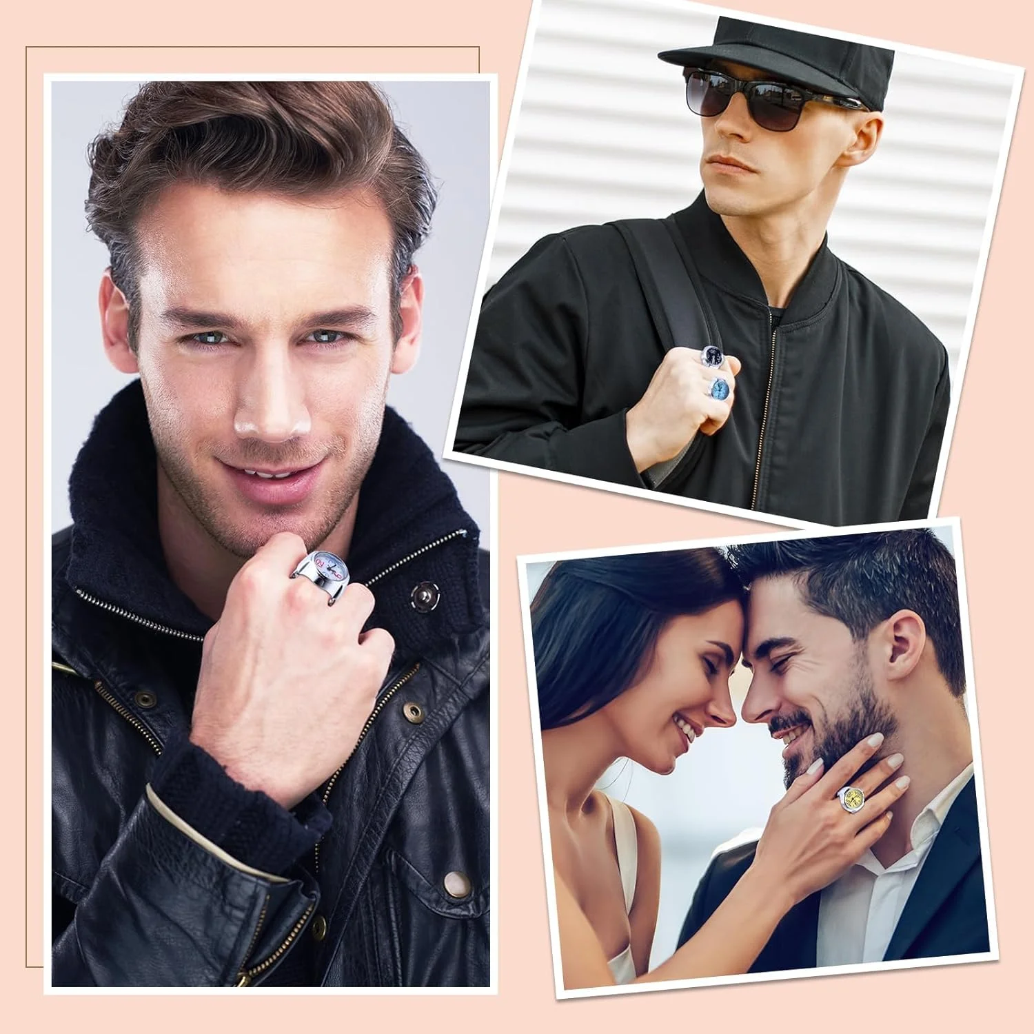 مجموعه ساعت انگشتی مردانه و زنانه آزونه، 10 عدد ساعت حلقه ای قابل تنظیم، ساعت های حلقه ای انگشتی کوارتز گرد خلاقانه با بند الاستیک برای کریسمس، تولد، روز ولنتاین مجموعه ساعت انگشتی مردانه و زنانه آزونه، 10 عدد ساعت حلقه ای قابل تنظیم، ساعت های حلقه ای انگشتی کوارتز گرد خلاقانه با بند الاستیک برای کریسمس، تولد، روز ولنتاین