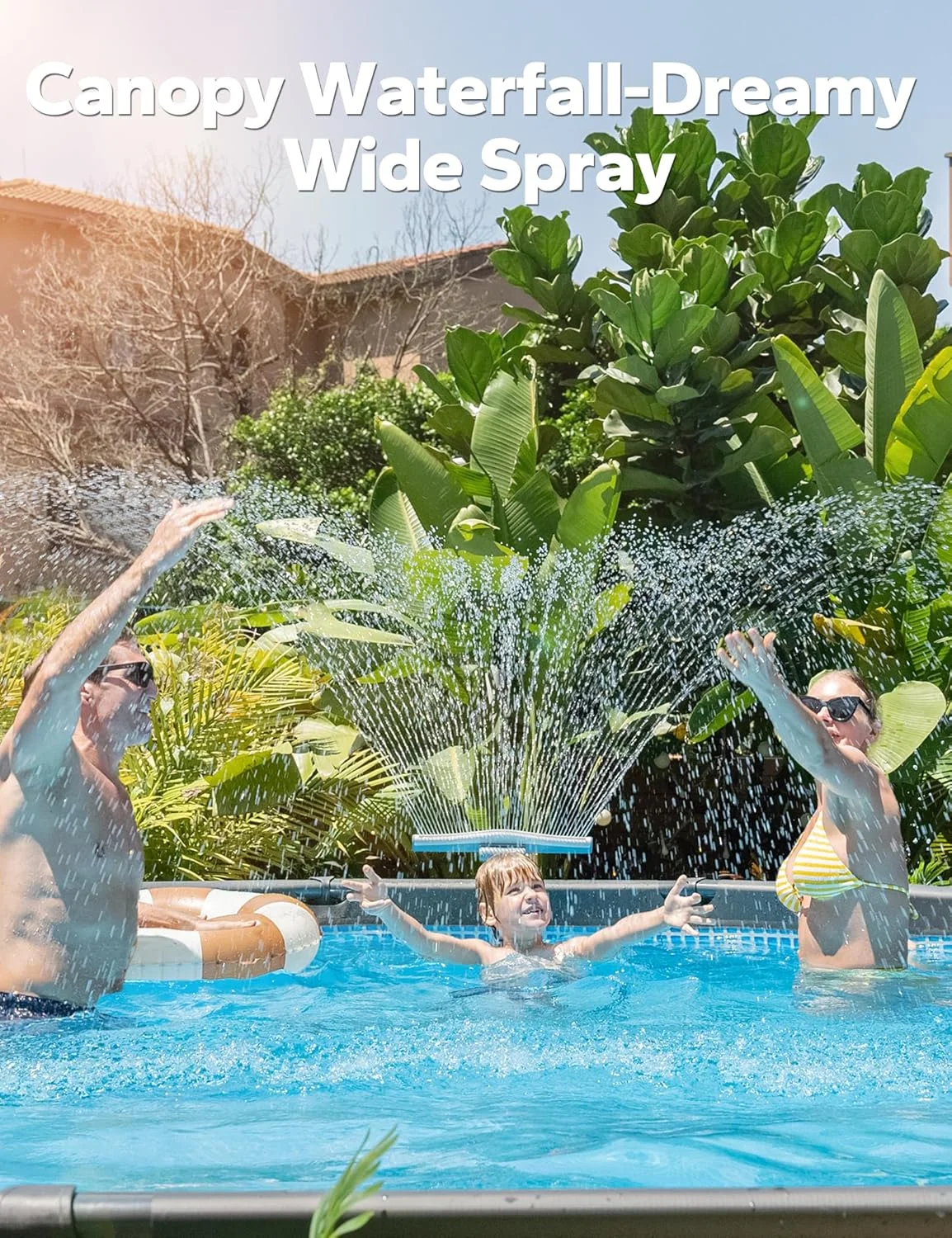 فواره آب استخر POOLHACKER اورجینال برای استخرهای روکار و توکار، آبشار دم نهنگ قابل تنظیم با عرض زیاد برای آرامش و خنک شدن، 10-20 درجه، خاکستری فواره آب استخر POOLHACKER اورجینال برای استخرهای روکار و توکار، آبشار دم نهنگ قابل تنظیم با عرض زیاد برای آرامش و خنک شدن، 10-20 درجه، خاکستری