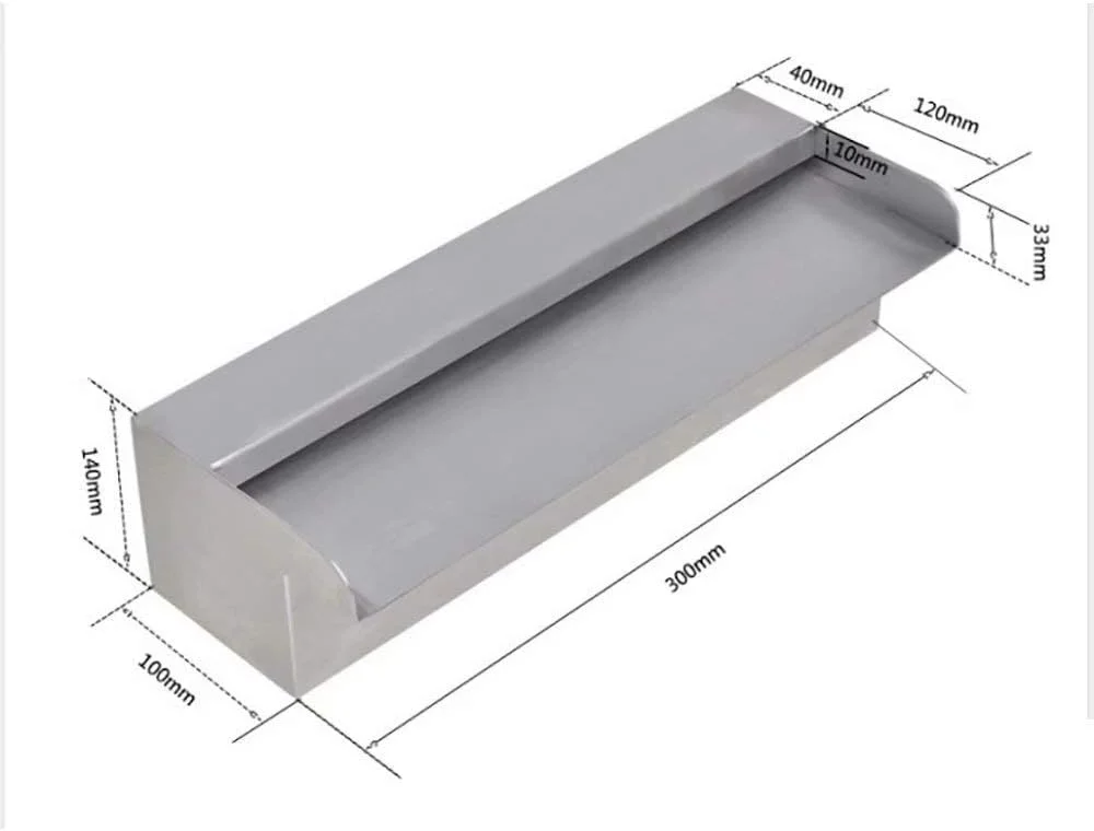آبنمای باغی بیرونی، آبشار استیل ضد زنگ استخر آبشار نقره ای مستطیلی برکه شنا آبنمای باغی بیرونی، آبشار استیل ضد زنگ استخر آبشار نقره ای مستطیلی برکه شنا