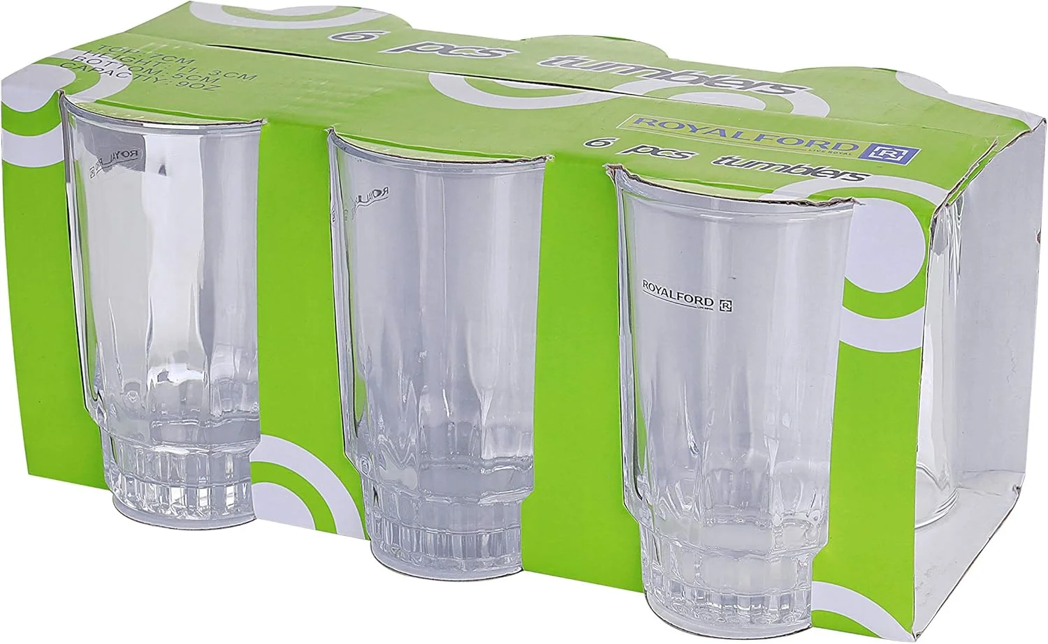 Royalford rf1385-gt6 266ml 6pcs glass - water cup drinking glass | ideal for party picnic bbq camping garden | ideal for water wine whisky drinking & more Royalford rf1385-gt6 266ml 6pcs glass - water cup drinking glass | ideal for party picnic bbq camping garden | ideal for water wine whisky drinking & more