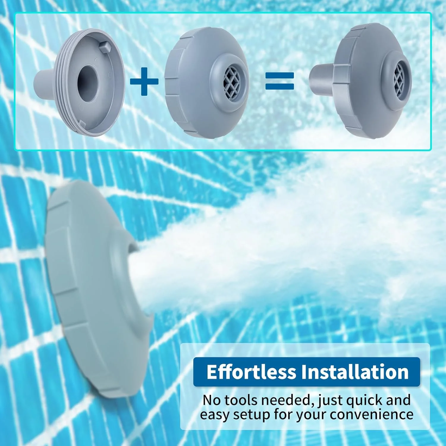 نازل ورودی/خروجی استخر شنا UPOW 11070 و 12364 برای اتصالات 1-1/4 اینچی، اتصال دهنده صافی جت آب سازگار با In tex 25022E، اتصال دهنده نازل جایگزین برای استخر روی زمین، 2 عدد