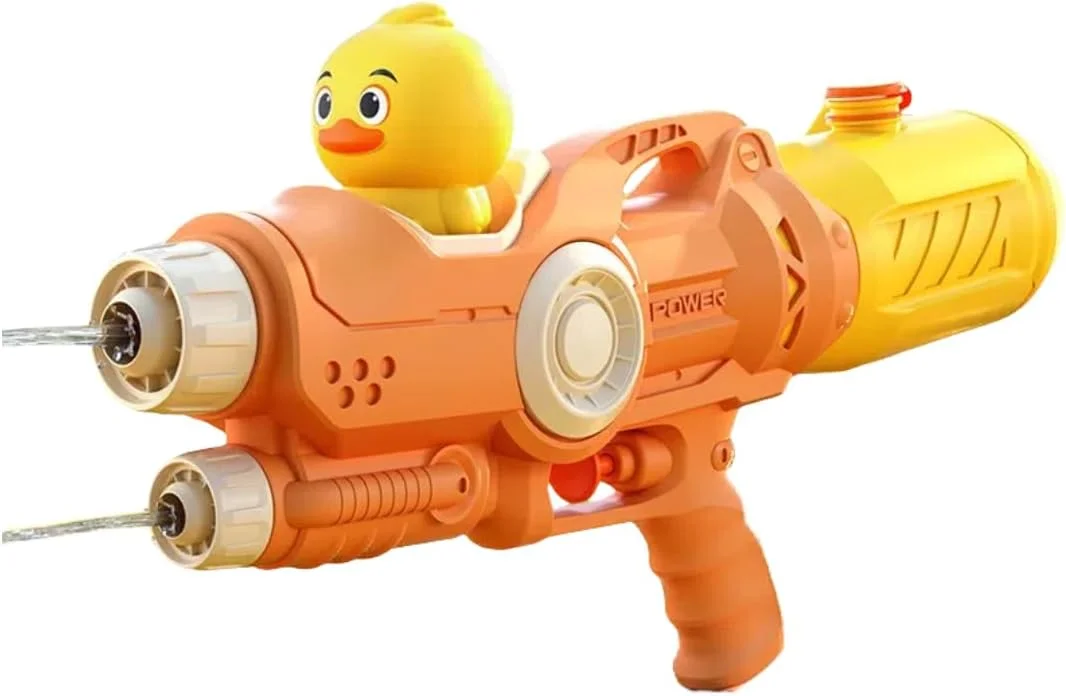 تفنگ آب پاش دو نازله ارتقا یافته جدید، تفنگ آب پاش فشار قوی، آب پاش آتش بازی، تفنگ آب پاش، اسباب بازی های استخر تابستانی برای مهمانی استخر ساحلی در فضای باز (اردک)