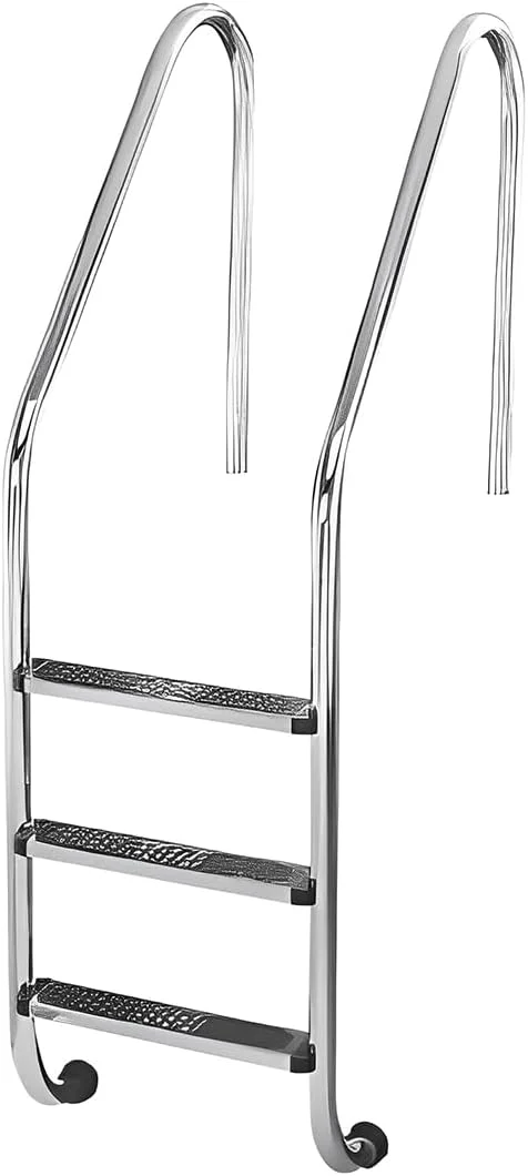 نردبان استخر شنا استیل ضد زنگ Atechpool - نردبان مقاوم و ضد لغزش برای استخرهای سرپوشیده و روباز، مونتاژ و صعود آسان، توسط RACO (5 پله)