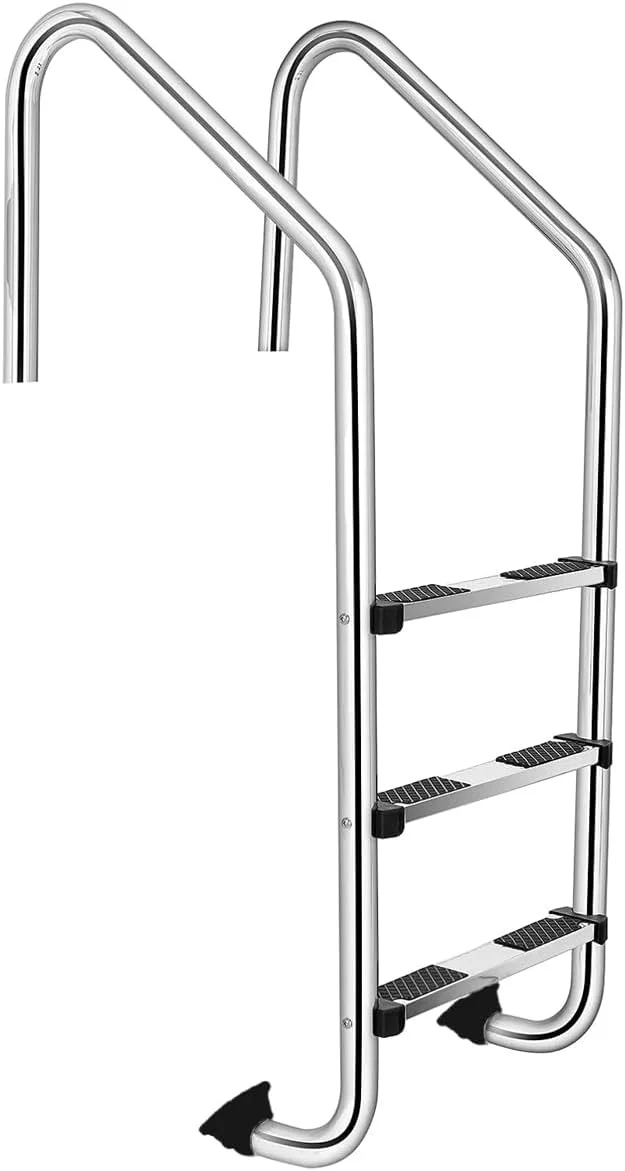 نردبان استخر شنا استیل ضد زنگ Atechpool - نردبان مقاوم و ضد لغزش برای استخرهای سرپوشیده و روباز، مونتاژ و صعود آسان، توسط RACO (5 پله)