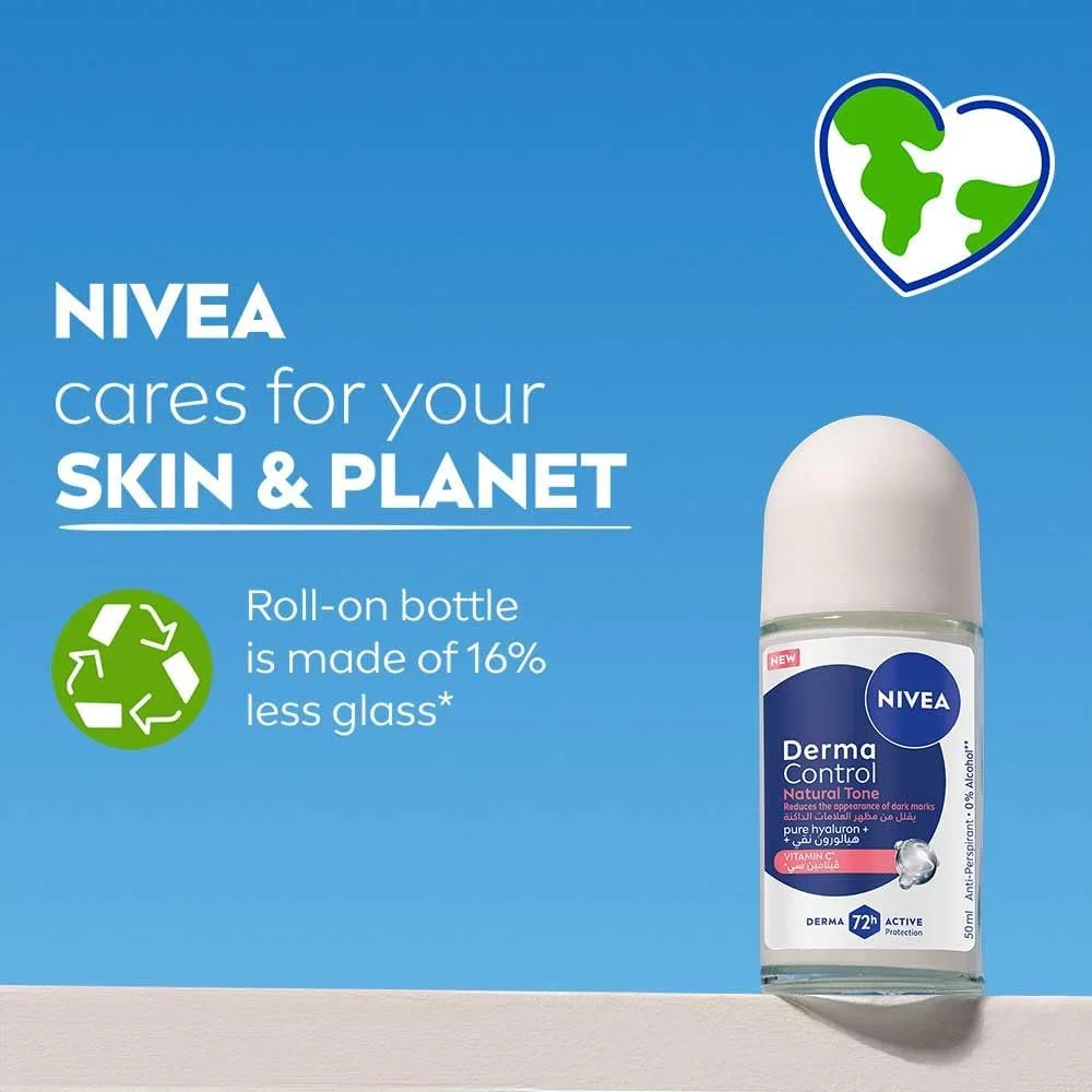 رول ضد تعریق نیوآ Derma Control Natural Tone، 50 میلی لیتر، حاوی هیالورون خالص و ویتامین C، محافظت 72 ساعته رول ضد تعریق نیوآ Derma Control Natural Tone، 50 میلی لیتر، حاوی هیالورون خالص و ویتامین C، محافظت 72 ساعته