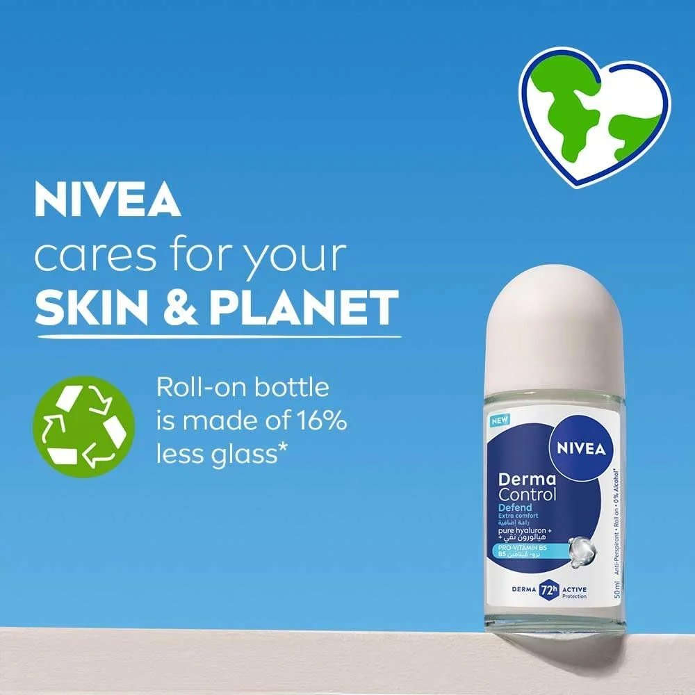 رول ضد تعریق نیوآ مدل Derma Control Defend Extra Comfort، 50 میلی لیتر، حاوی هیالورون خالص و پرو ویتامین B5، محافظت 72 ساعته رول ضد تعریق نیوآ مدل Derma Control Defend Extra Comfort، 50 میلی لیتر، حاوی هیالورون خالص و پرو ویتامین B5، محافظت 72 ساعته