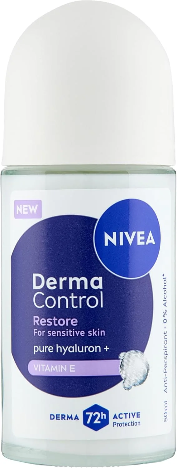 دئودورانت ضد تعریق زنانه نیوآ Derma Control Restore، محافظت 72 ساعته در برابر تعریق، حاوی اسید هیالورونیک و ویتامین E، بدون ایجاد تحریک زیر بغل، مناسب پوست حساس، رول-آن 50 میلی لیتر دئودورانت ضد تعریق زنانه نیوآ Derma Control Restore، محافظت 72 ساعته در برابر تعریق، حاوی اسید هیالورونیک و ویتامین E، بدون ایجاد تحریک زیر بغل، مناسب پوست حساس، رول-آن 50 میلی لیتر