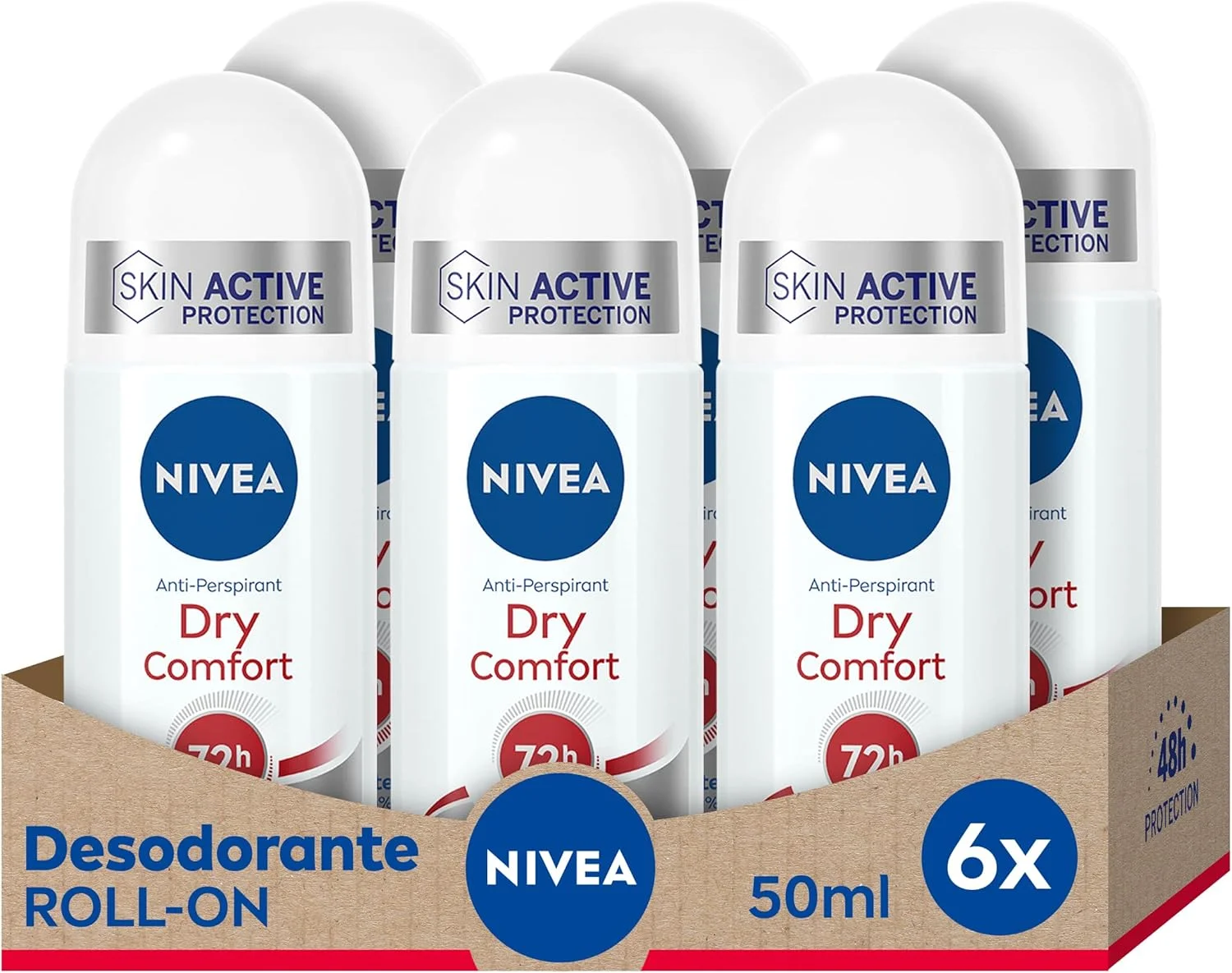 رول ضد تعریق زنانه نیوآ Dry Comfort بسته 6 عددی (6 x 50 میلی لیتر)، دئودورانت ضد تعریق با محافظت 72 ساعته رول ضد تعریق زنانه نیوآ Dry Comfort بسته 6 عددی (6 x 50 میلی لیتر)، دئودورانت ضد تعریق با محافظت 72 ساعته