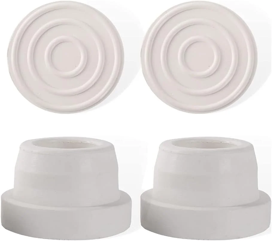 محافظ نردبان استخر داخل زمینی - درپوش لاستیکی انتهای نردبان استخر مناسب لوله های استاندارد 1.9 اینچی استخر، درپوش ضربه گیر برای پله های نردبان استخرهای داخل زمینی (بسته 2 عددی، سفید)