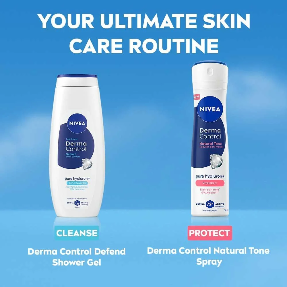 اسپری ضد تعریق نیوآ Derma Control Natural Tone، 150 میلی لیتر، حاوی هیالورون خالص و ویتامین C، محافظت 72 ساعته اسپری ضد تعریق نیوآ Derma Control Natural Tone، 150 میلی لیتر، حاوی هیالورون خالص و ویتامین C، محافظت 72 ساعته