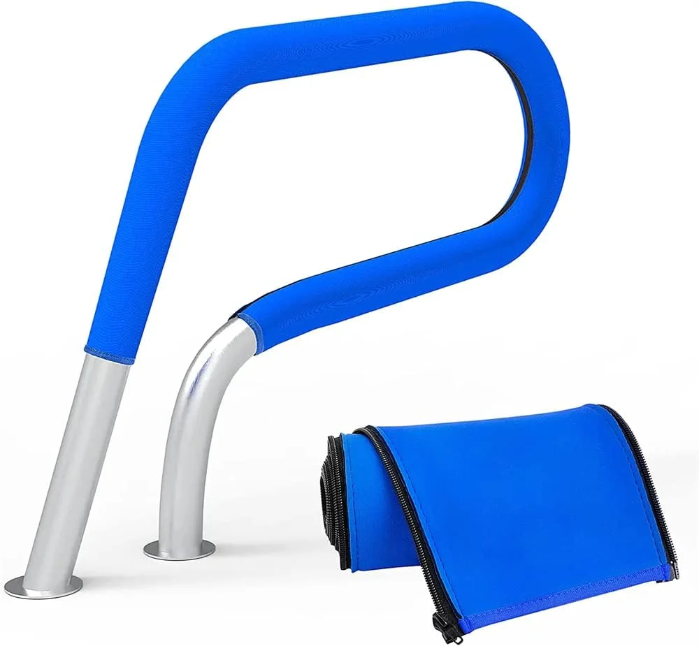 Pool Handrail Cover, Pool Rail Grip Hand Rail Covers, Safety Grip Sleeve with Zipper, Neoprene Hand Grip Rail Slip Cover for Swimming Pool Inground Ladder Handles Hand Railing Covers Grips (4 Feet)