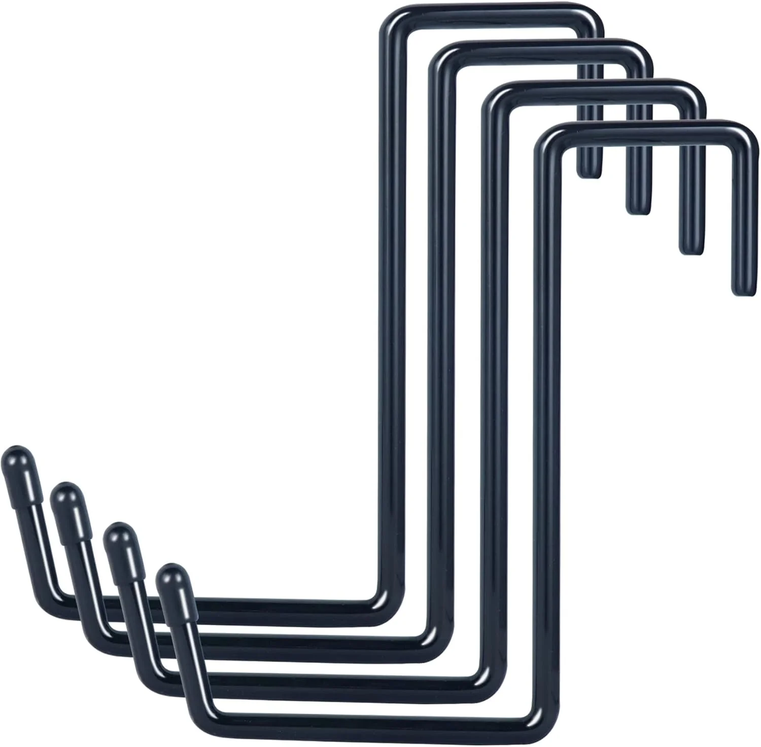 قلاب های بزرگ و سنگین با روکش وینیل DINGEE برای آویزان کردن، قلاب آویز تیرچه، قلاب دوچرخه گاراژ، سازمان دهنده ذخیره سازی قلاب نردبان، اشیاء بزرگ، ابزار، شلنگ، طناب و قلاب تجهیزات استخر مشکی 4 عددی