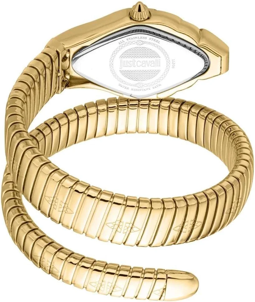 ساعت مچی زنانه جاست کاوالی، قاب طلایی رنگ، صفحه سبز تیره، بند فلزی طلایی رنگ، دو عقربه، 3ATM ساعت مچی زنانه جاست کاوالی، قاب طلایی رنگ، صفحه سبز تیره، بند فلزی طلایی رنگ، دو عقربه، 3ATM