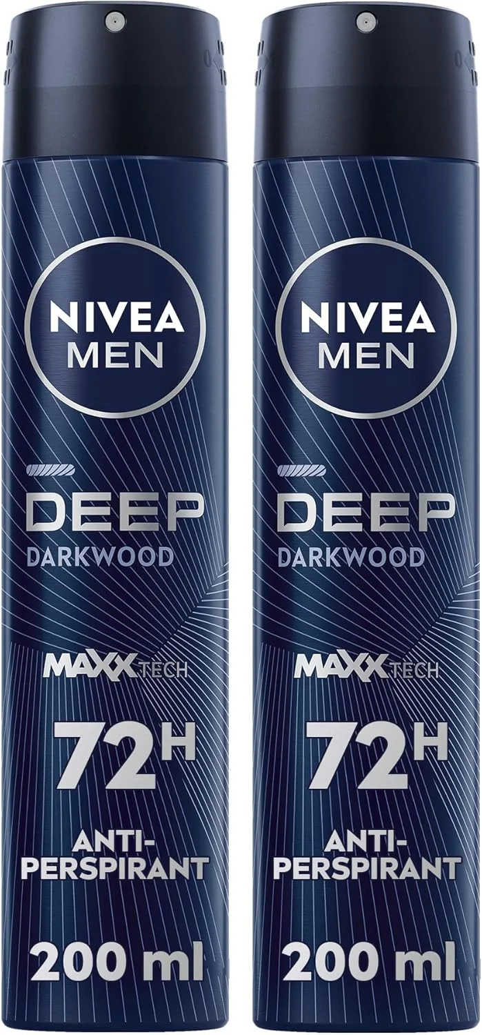 اسپری ضد تعریق مردانه نیوآ مدل DEEP Black Carbon Antibacterial با رایحه چوب تیره، 2 عدد 200 میلی لیتر