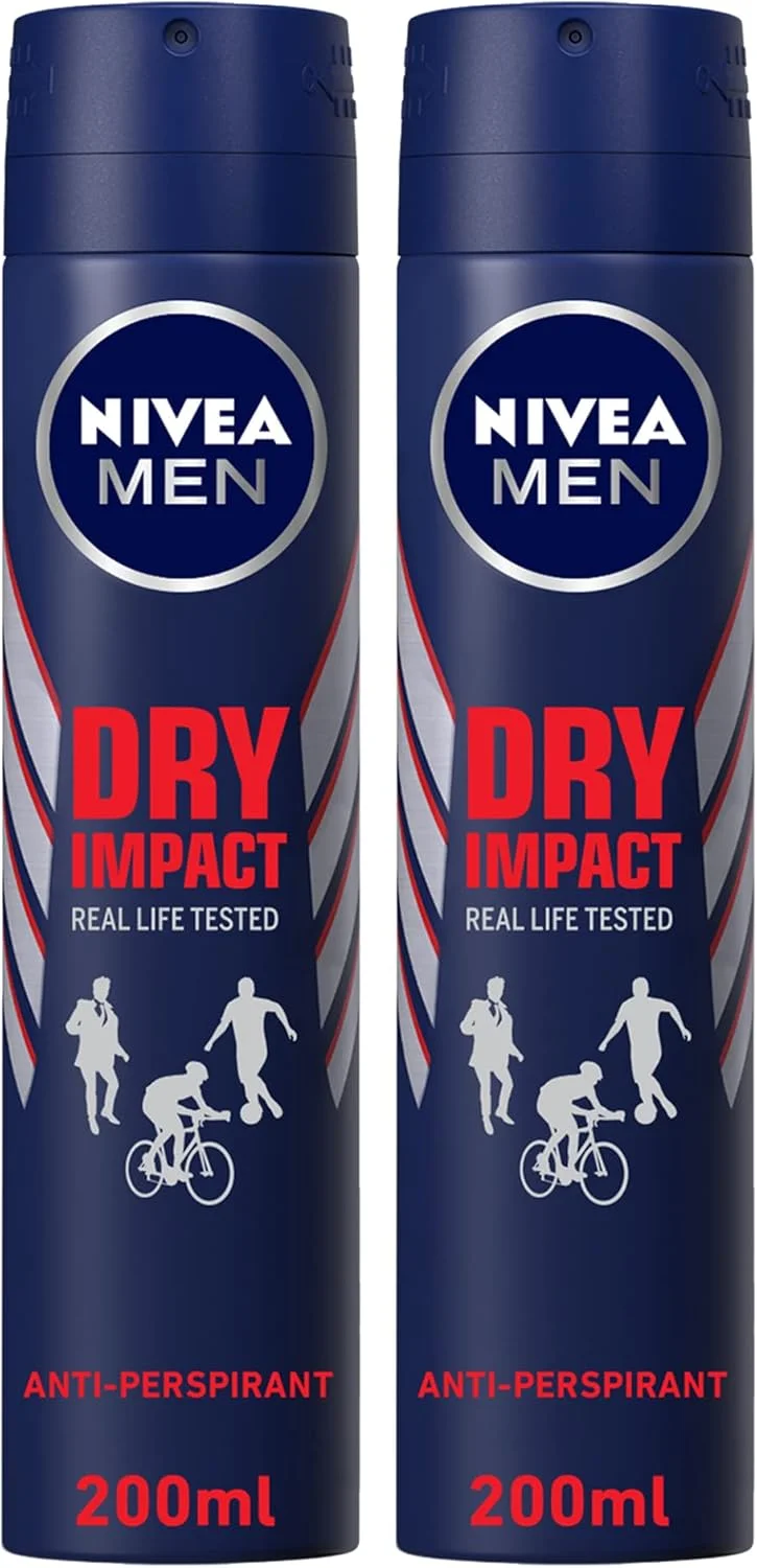 اسپری ضد تعریق مردانه نیوآ، مدل Dry Impact، 2 عدد 200 میلی لیتری
