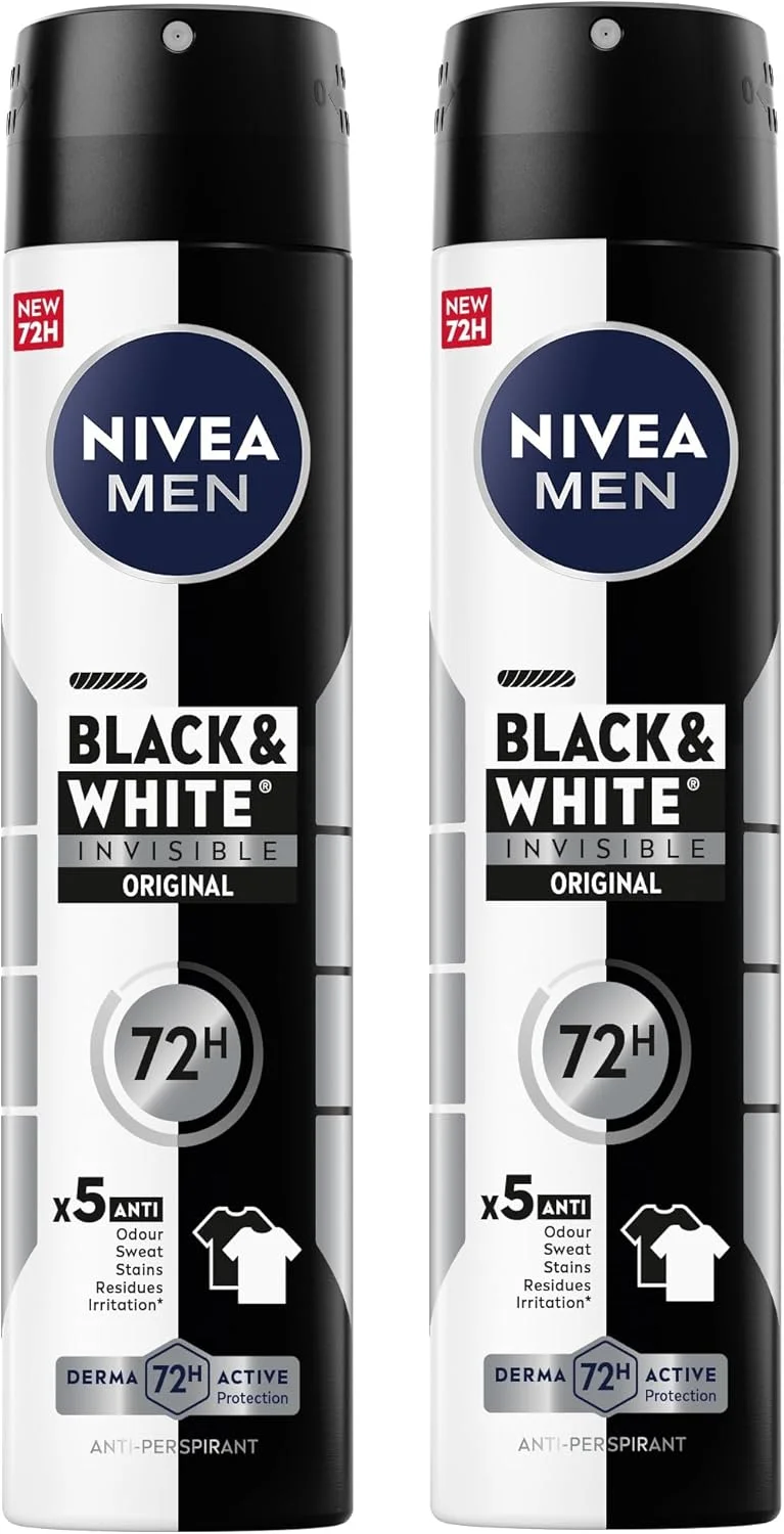 اسپری ضد تعریق مردانه نیوآ، محافظ نامرئی مشکی و سفید اورجینال، 2x150 میلی لیتر اسپری ضد تعریق مردانه نیوآ، محافظ نامرئی مشکی و سفید اورجینال، 2x150 میلی لیتر