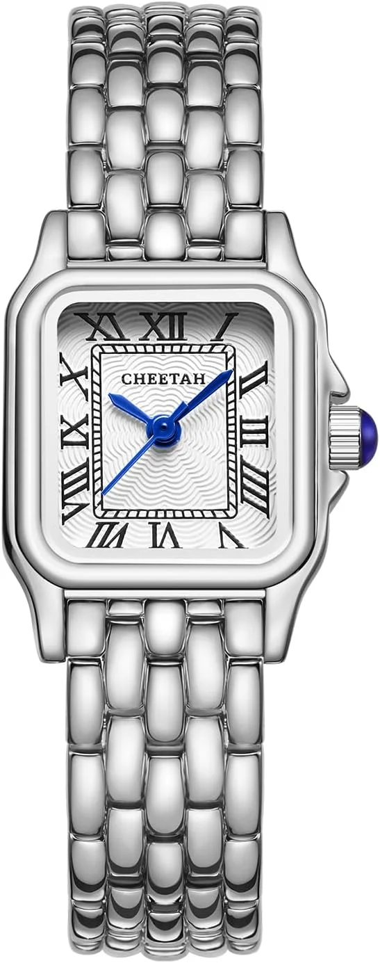 ساعت مچی زنانه کوچک چیتا، ساعت آنالوگ کوارتز زنانه با دستبند وینتیج، قاب مستطیلی، صفحه رومی، ساعت مچی ضد آب دیجیتال برای دختران و زنان