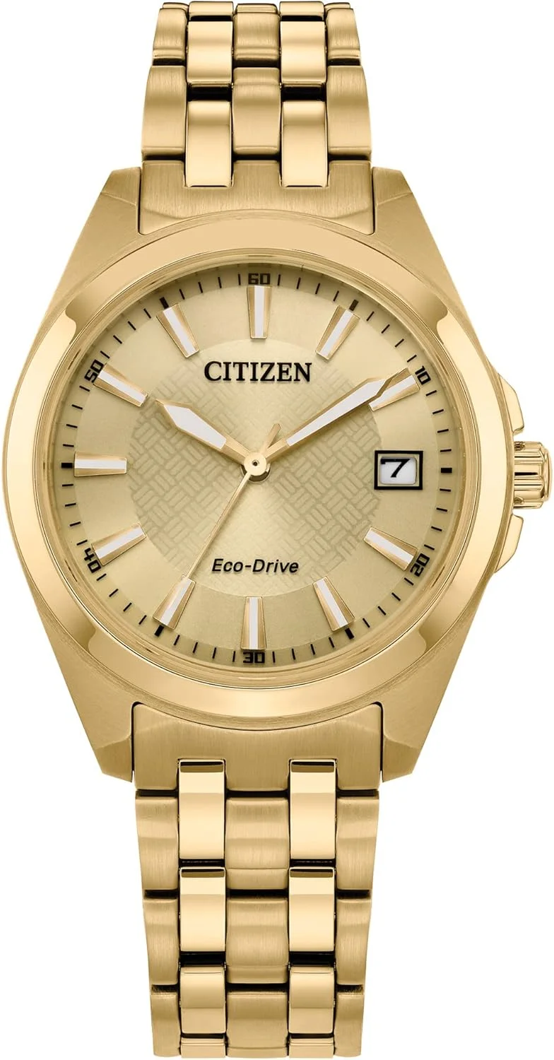 ساعت مچی زنانه سیتیزن مدل Eco-Drive Classic Peyten، نمایشگر روز و تاریخ، شیشه سافایر