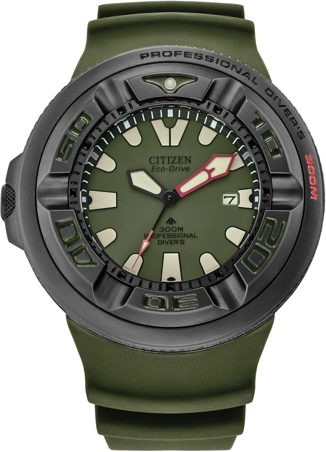 ساعت مچی مردانه سیتیزن Promaster Dive Eco-Drive، سه عقربه، نمایشگر تاریخ، بند پلی اورتان، دارای گواهینامه ISO، شیشه کریستال منحنی ضد انعکاس، قاب و تاج پیچی