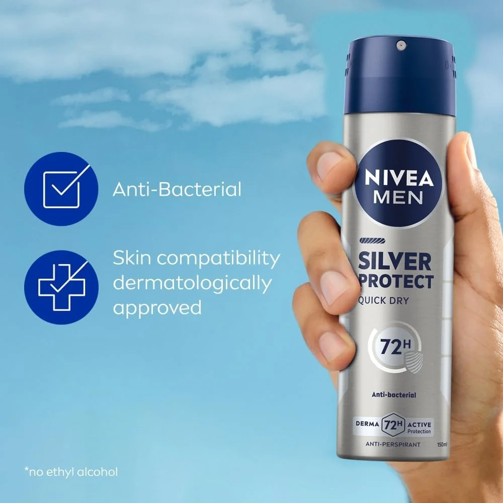 اسپری ضد تعریق مردانه نیوآ مدل Silver Protect، 150 میلی لیتر - بسته 3 عددی اسپری ضد تعریق مردانه نیوآ مدل Silver Protect، 150 میلی لیتر - بسته 3 عددی